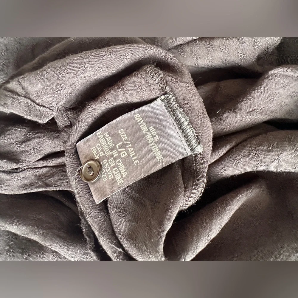 Suzy Shier - Long Sleeve Blouse - Black Pattern - Lightweight - Size: Large - Picture 4 of 9